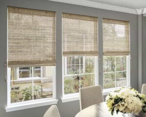 Bamboo Shades in dining area birmingham