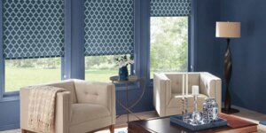 blue patterned roller shades birmingham