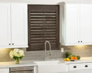Brown Shutters in kitchen birmingham