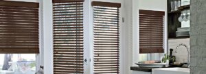 Dark Oak Cordless Faux Wood Blind birmingham
