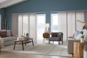 Panel Track Shades in living room 02 birmingham