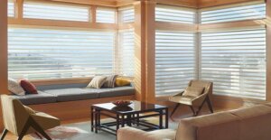 Sheer horizontal shades in sitting room birmingham