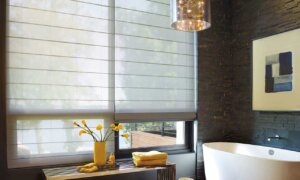 white roman shades in bathroom 4 birmingham